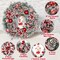 Christmas Wreaths for Indoor and Outdoor Decoration (Red) 14"D x 11"W x 3"H